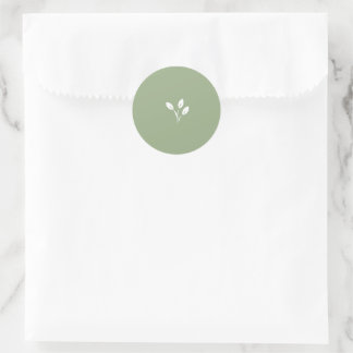 Adesivo Redondo Sage green, Leaf, Leaves, envelope seal, 