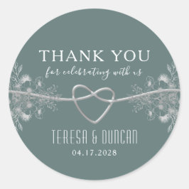 Adesivo Redondo Sage Green Wedding