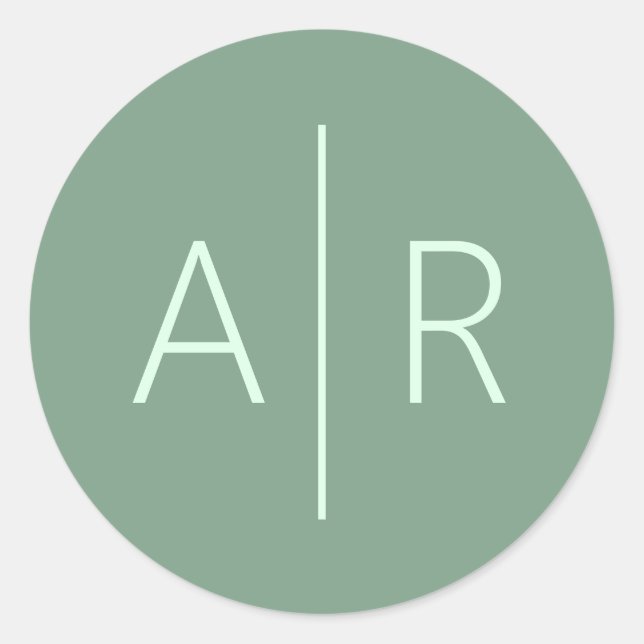 Adesivo Redondo Sage Greenery Envelope Seal, Favor do Casamento (Frente)