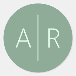 Adesivo Redondo Sage Greenery Envelope Seal, Favor do Casamento