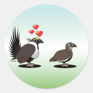 Adesivo Redondo Sage Grouse Love