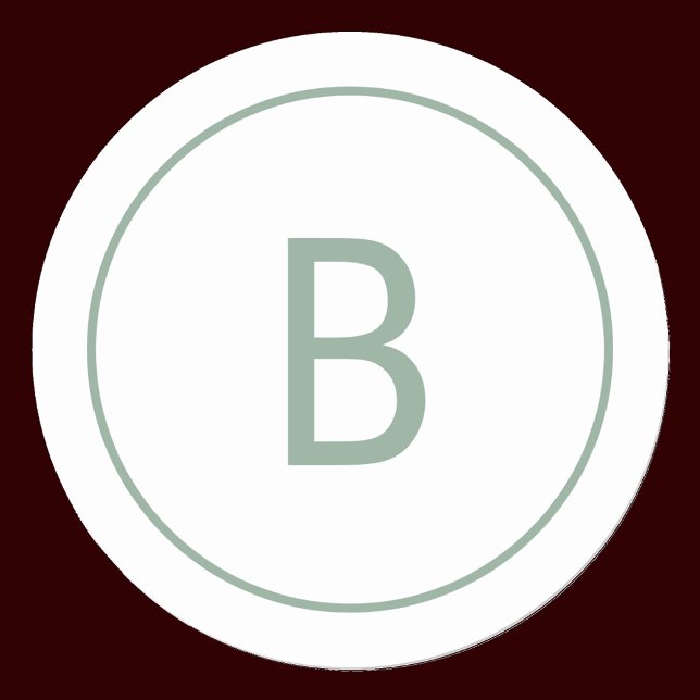 Adesivo Redondo Sage Simple Elegant Monogram Christmas Envelope (Create your monogram sticker in modern sage script. Elegant simple envelope seal.
)