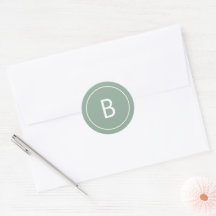 Sage Simple Moderno Envelope de Natal Monograma
