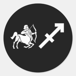 Adesivo Redondo Sagitário com Símbolo