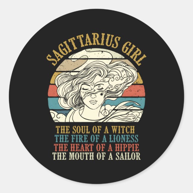 Adesivo Redondo Sagitário Símbolo Zodíaco Horoscópio (Frente)