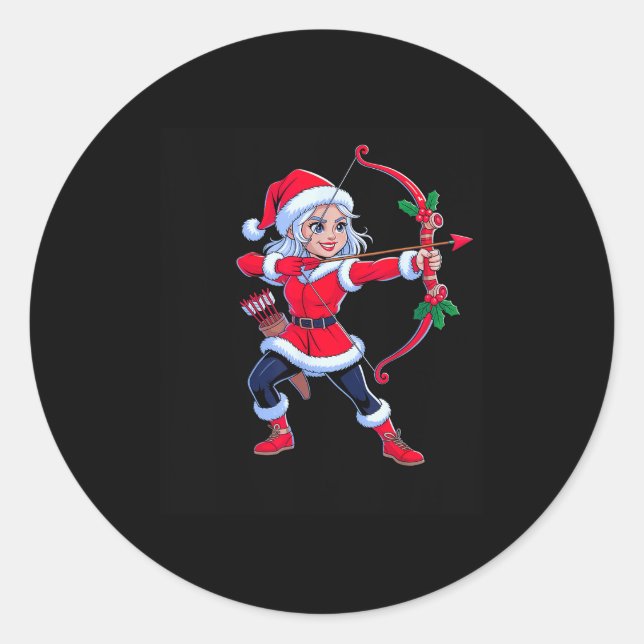 Adesivo Redondo Sagittarius Christmas Archer Zodiac Cute Holiday H (Frente)