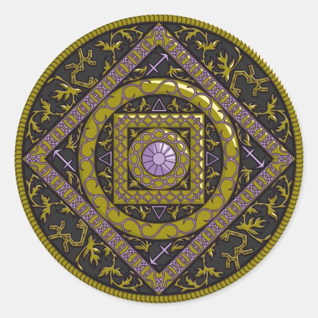 Adesivo Redondo Sagittarius Mandala Sticker (Frente)