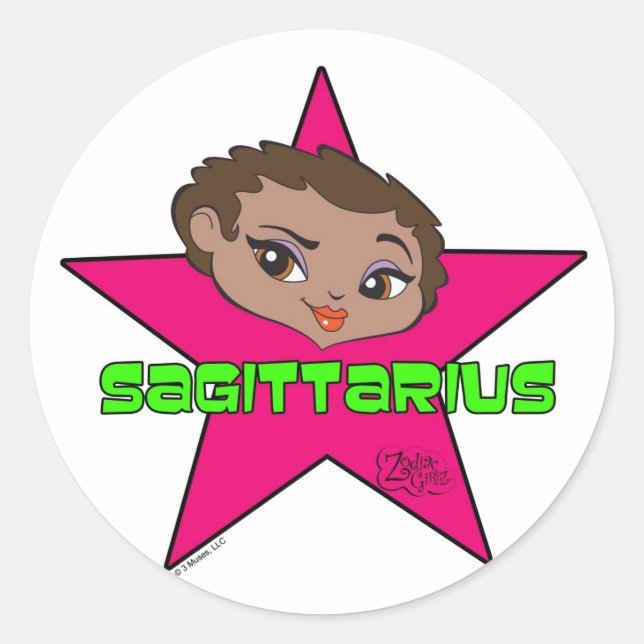 Adesivo Redondo Sagittarius Stickers (Frente)