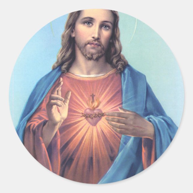 Adesivo Redondo Sagrado Coração de Jesus (Frente)