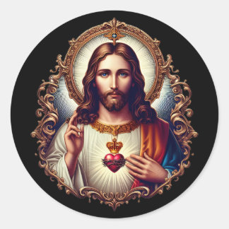 Adesivo Redondo Sagrado Coração de Jesus