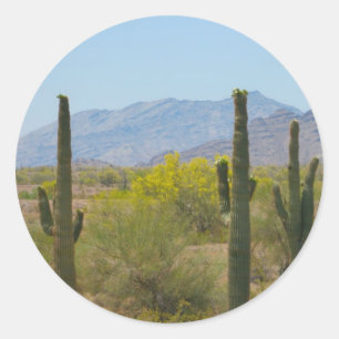 Adesivo Redondo Saguaro Cactus
