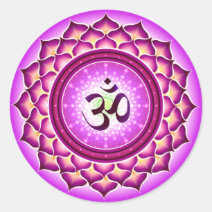 Adesivo Redondo Sahasrara ou coroa Chakra Sticker