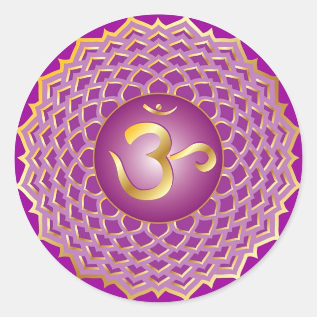 Adesivo Redondo Sahasrara ou coroa Chakra Sticker (Frente)