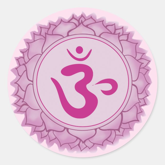 Adesivo Redondo Sahasrara ou coroa Chakra Sticker (Frente)
