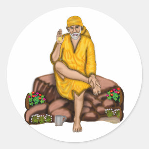 Adesivo Redondo Sai Baba Stickers
