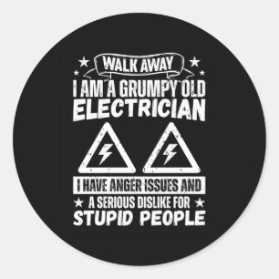 Adesivo Redondo Sai, Sou Um Elétrico Velho E Engraçado Que Tenho A