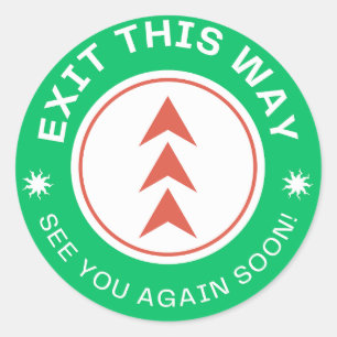 Adesivo Redondo SAIA POR AQUI. Até logo. Verde