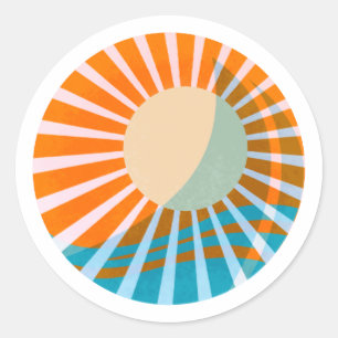 Adesivo Redondo Sail Sticker Orange Pink