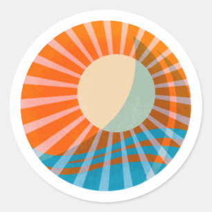 Adesivo Redondo Sail Sticker Orange Pink