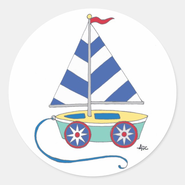 Adesivo Redondo Sailboat Sticker (Frente)