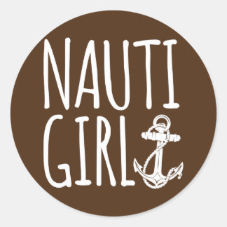 Adesivo Redondo Sailing Nauti Girl Boating