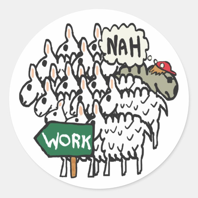 Adesivo Redondo Saindo do Trabalho (Frente)