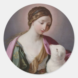 Adesivo Redondo Saint Agnes Catholic Sticker 