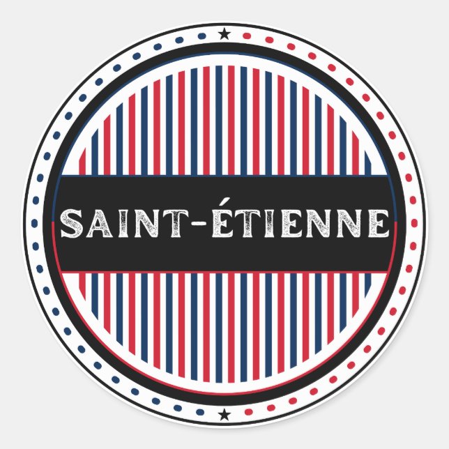 Adesivo Redondo Saint-Étienne City Pride Emblem – French Identity (Frente)