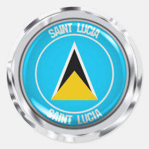 Adesivo Redondo Saint Lucia Round Emblem