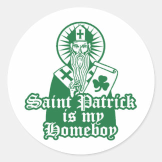 Adesivo Redondo Saint Patrick é meu Ficar em casa