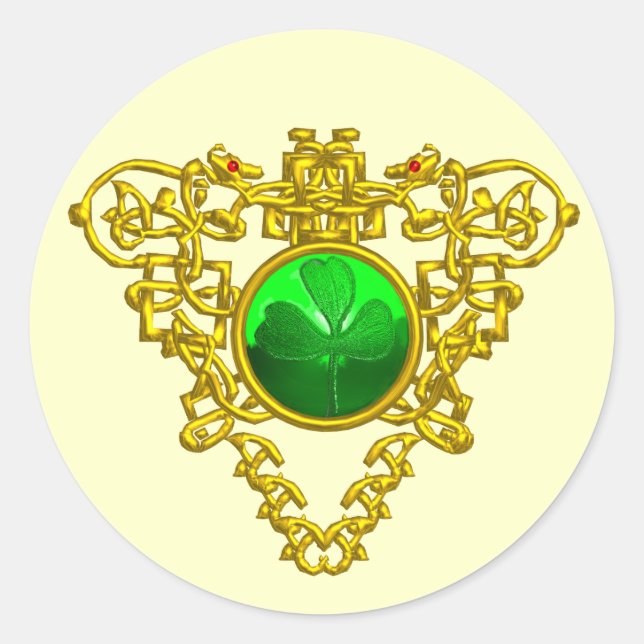 ADESIVO REDONDO SAINT PATRICK'S CELTIC HEART (Frente)