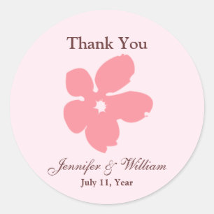 Adesivo Redondo Sakura Blossom Silhouette Favour Stickers