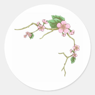 Adesivo Redondo Sakura Blossoms