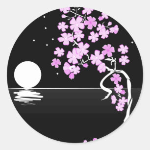 Adesivo Redondo Sakura da Noite