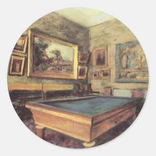 Adesivo Redondo Sala Billiard em Menil Hubert por Edgar Degas