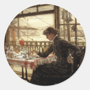 Adesivo Redondo Sala com uma vista do porto