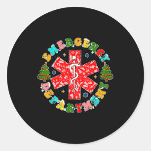 Adesivo Redondo Sala de Emergência de Natal Enfermeira Rn Departam