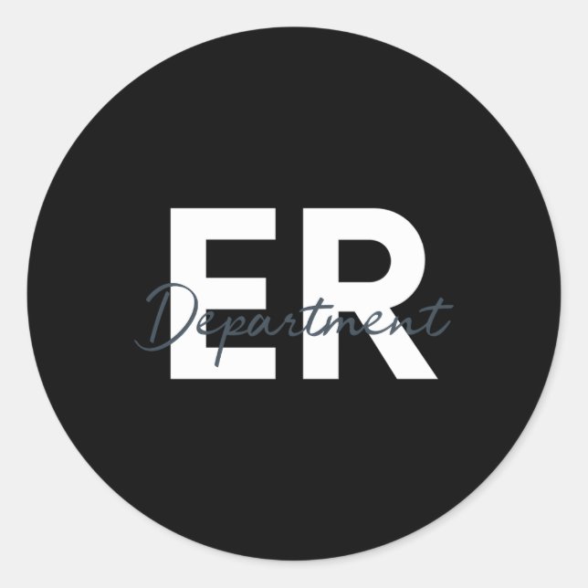 Adesivo Redondo Sala De Emergência Do Departamento De Saúde (Frente)