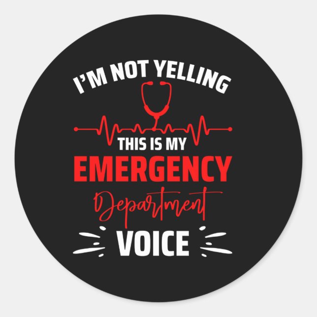 Adesivo Redondo Sala De Emergência Er Enfermeiro (Frente)