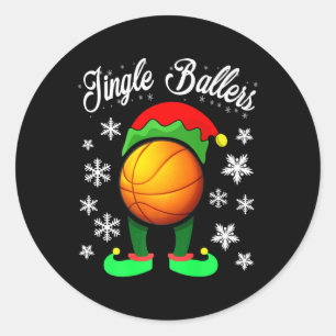 Adesivo Redondo Sala de Grupo Familiar de Basquete Elf de Natal