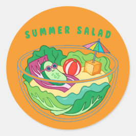 Adesivo Redondo Salada de Verão