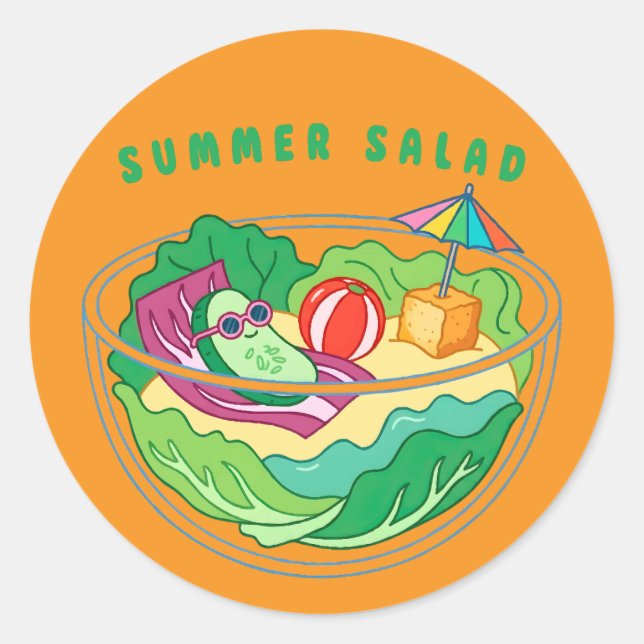 Adesivo Redondo Salada de Verão (Frente)