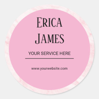 Adesivo Redondo Salão de Bela Marble Rosa