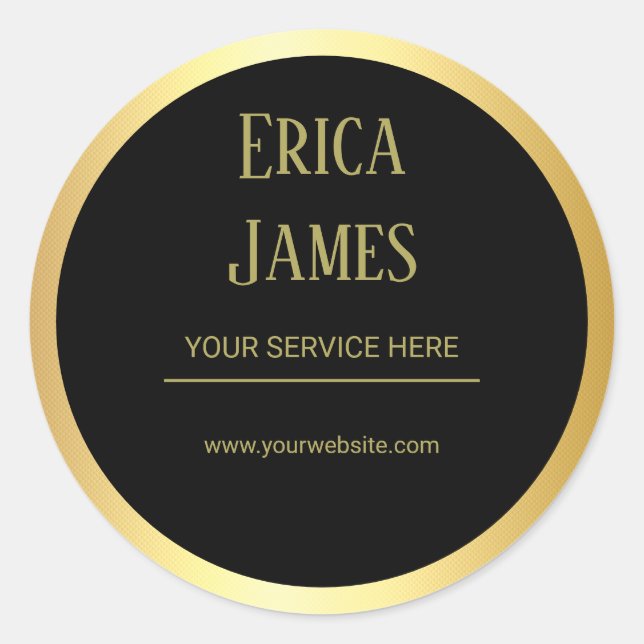 Adesivo Redondo Salão de Beleza ouro e Negra (Frente)