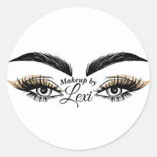 Adesivo Redondo Salão de Beleza Pretty Eyes Maquiagem Cílios Pesta