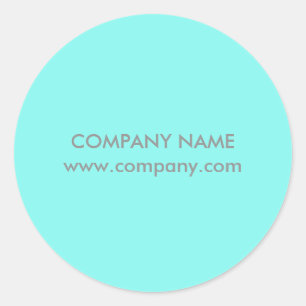 Adesivo Redondo salão de beleza simples moderno Aqua azul Turques