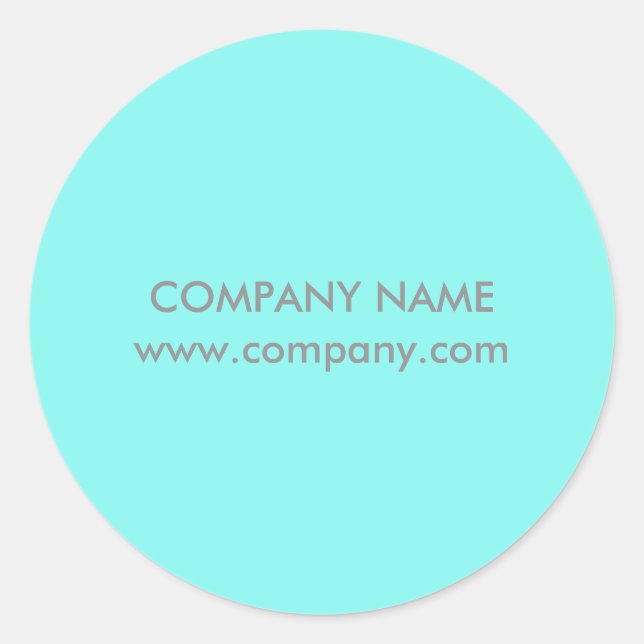 Adesivo Redondo salão de beleza simples moderno Aqua blue Turquois (Frente)