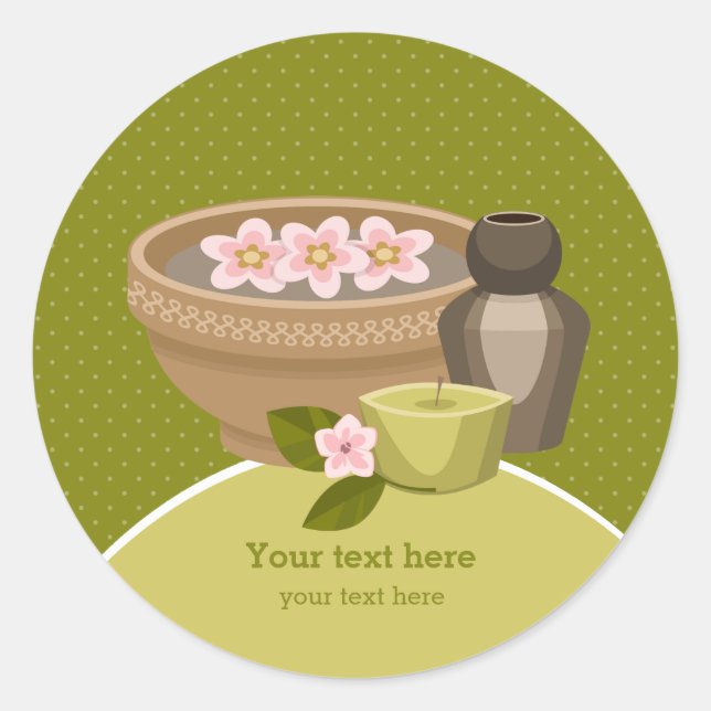 Adesivo Redondo Salão de beleza spa (Frente)