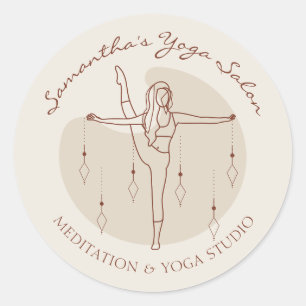 Adesivo Redondo Salão de Treinamento Espiritual de Ioga Pilates Iv