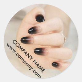 Adesivo Redondo salão de unhas unhas elegante e cãozinho